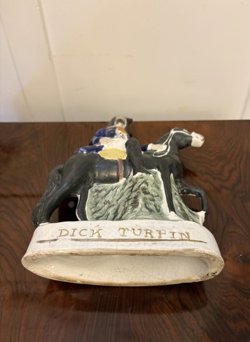 Antique Staffordshire Figure of Dick Turpin on Horseback - Image 9